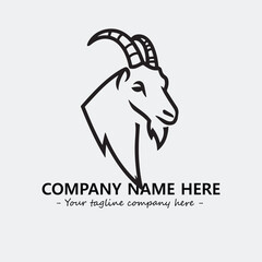 Head of goat illustration black and white for logo company vector image
