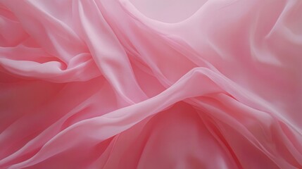 Obraz premium Abstract Pink Fabric Texture Background with Soft Light and Delicate Folds Creating a Romantic and Elegant Wave