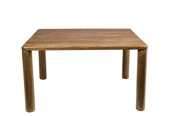 wooden table isolated on white  Better Homes & Gardens Bryant Solid Wood Dining Table, Rustic Brown