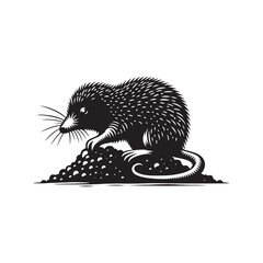 Minimalist mole silhouette - Mole vector - illustration of mole.
