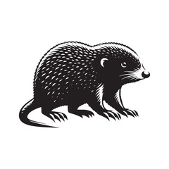 Minimalist mole silhouette - Mole vector - illustration of mole.