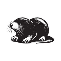 Minimalist mole silhouette - Mole vector - illustration of mole.