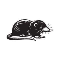 Minimalist mole silhouette - Mole vector - illustration of mole.