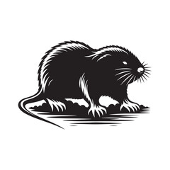 Minimalist mole silhouette - Mole vector - illustration of mole.
