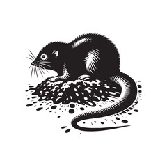 Obraz premium Minimalist mole silhouette - Mole vector - illustration of mole.