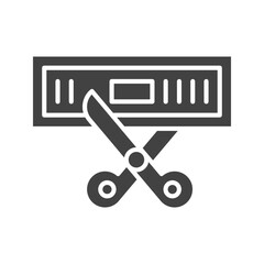 Cutting Bar Code icon vector image. Suitable for mobile apps, web apps and print media.