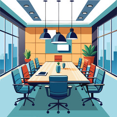 modern office interior vector