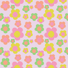 summer flowers and pastel seamless pattern background, wrapping, wallpaper, webcover	