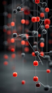 Massive parallel processing of language data, layered AI computation nodes in seamless operation, abstract technology theme, dynamic AI interface
