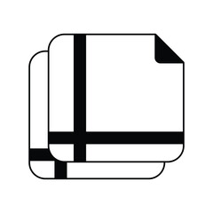 napkin glyph outline icon with white background vector stock illustration