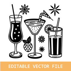 Summer fruit with juice clipart