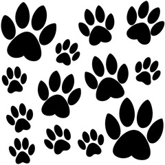 Various Animal Paw Print Vector Collection