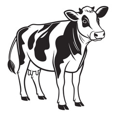 Clean Holstein Cow Graphic Dairy Livestock Silhouette