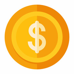 Dollar Coin icon on white background