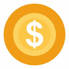 Dollar Coin icon on white background