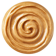Smooth and creamy peanut butter spread with a rich texture deep peanut flavor, isolated white background, modern art style