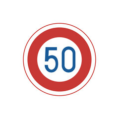 標識のカラー単品イラスト　最高速度