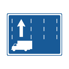 標識のカラー単品イラスト　特定の種類の車両の通行区分
