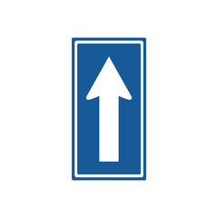 標識のカラー単品イラスト　一方通行