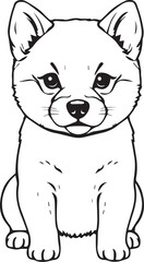 Shiba Inu dog. Hand drawn vector illustration	