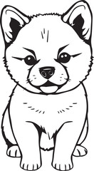 Shiba Inu dog. Hand drawn vector illustration	