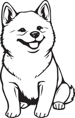 Shiba Inu dog. Hand drawn vector illustration	