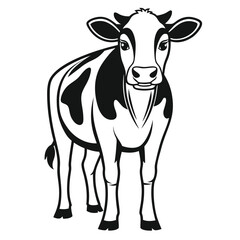 Holstein Cow Silhouette Minimalist Dairy Farm Icon
