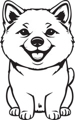 Shiba Inu dog. Hand drawn vector illustration	