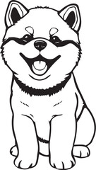 Shiba Inu dog. Hand drawn vector illustration	
