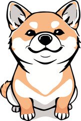 Shiba Inu dog. Hand drawn vector illustration	