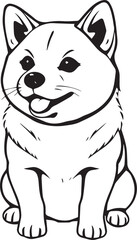 Shiba Inu dog. Hand drawn vector illustration	