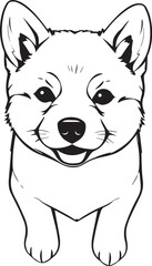 Shiba Inu dog. Hand drawn vector illustration	