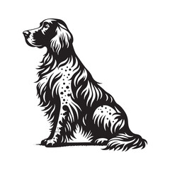 English Setter Silhouette - Minimalist English Setter Design - English Setter Illustration.