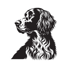 English Setter Silhouette - Minimalist English Setter Design - English Setter Illustration.