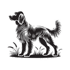 English Setter Silhouette - Minimalist English Setter Design - English Setter Illustration.