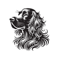 English Setter Silhouette - Minimalist English Setter Design - English Setter Illustration.