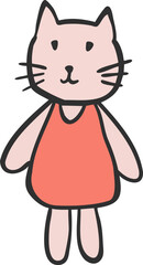 고양이, 인형, 귀여운, 작은, 동물, 만화, 어린시절, 장난감, 행복