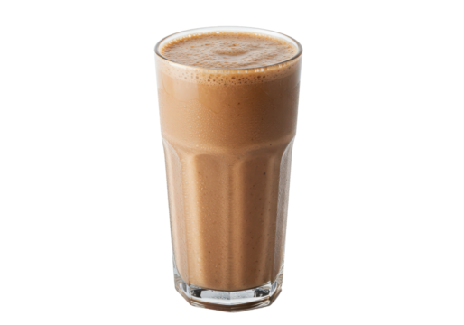 Refreshing chocolate milkshake served in a tall glass with creamy texture