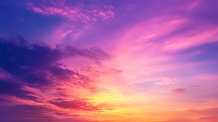 A vibrant sunset sky with hues of pink purple and orange creating a beautiful colorful atmosphere view