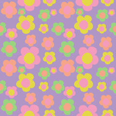 summer flowers and pastel seamless pattern background, wrapping, wallpaper, webcover	