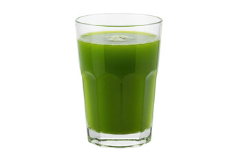 Fototapeta premium Fresh green juice in a clear glass, highlighting its vibrant color and texture