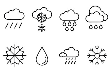 Precipitation Line Art Illustration Creative Drawing for Environmental Artwork  