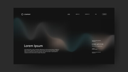 Abstract wave futuristic design of landing page. retro fluid gradient website design