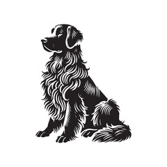 Minimalist Flat Coated Retriever Vector Silhouette - Flat-Coated Retriever Illustration - Flat-Coated Retriever Dog Art.