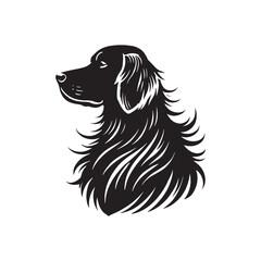 Minimalist Flat Coated Retriever Vector Silhouette - Flat-Coated Retriever Illustration - Flat-Coated Retriever Dog Art.