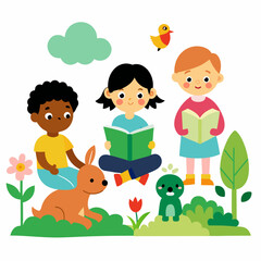 boy and girl playing in the park