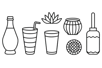 Pulque Line Art Illustration Creative Design for Artistic Representation  