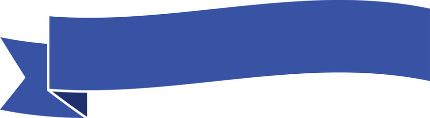 Blue Ribbon Banner Label - Flat Design Illustration	