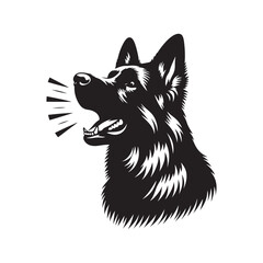 Silhouette of German Shepherd - Minimalist German Shepherd Vector - Illustration of German Shepherd.