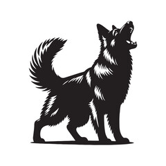 Silhouette of German Shepherd - Minimalist German Shepherd Vector - Illustration of German Shepherd.